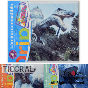 LAMINA COMESTIBLE JURASSIC WORLD VARIOS MODELOS PARA TORTAS 27CM x 21CM x 1